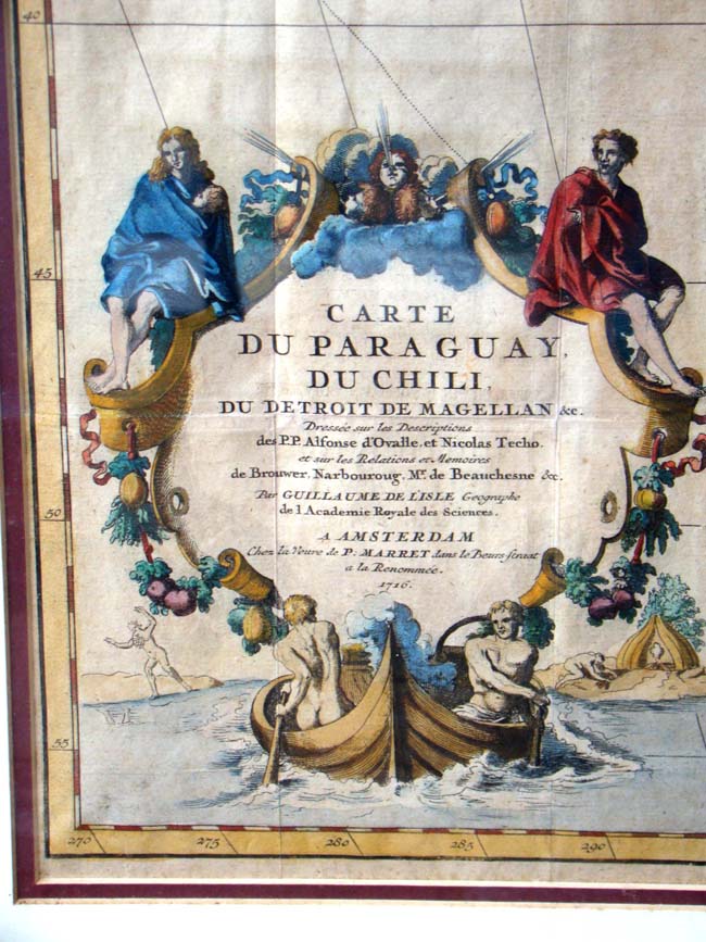 An early 18th century Map of Paraguay and Chili by Guillaume D' Isle dated 1716 — image 2